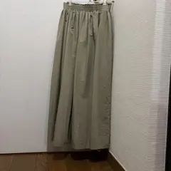 カーキ ロングスカート フレアスカート