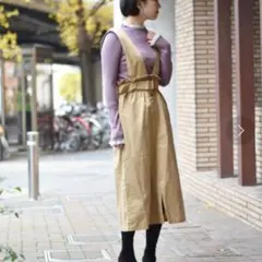 2レトロガールway スカート  トレンチスカート　ベージュ　ジャンパースカート