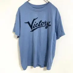 美品✨半袖Tシャツ【L】ロゴプリント ブルー 青 カジュアル