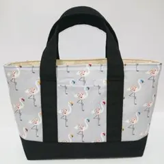ハンドメイド　トートバッグ　フラミンゴ柄