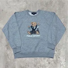 POLO SPORT USA製 ポロベア スウェット L グレー