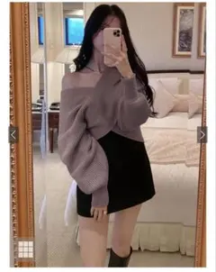 GRL カシュクールニットトップス [mb1515]