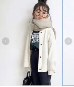 CIAOPANICTYPY 裏起毛 白 カーディガン スナップ