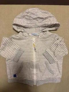 familiar ストライプ フード付きパーカー 70cm