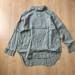 DANTON 比翼 ラウンドカラーシャツ 36 セージグリーン 美品 長袖 春のサムネイル