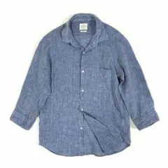 アーバンリサーチ 長袖シャツ 七分袖 麻 リネン100% ブルー M