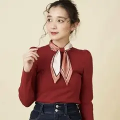 売り切り値下げ！ロイヤルパーティー パフスリーブ トップス スカーフ 赤 レッド