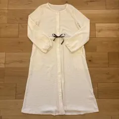 授乳服　マタニティパジャマ　アイボリー 長袖 ワンピース　値下げ中　美品シミあり