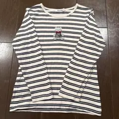 ファミリアクマ刺繍ボーダーロンT130