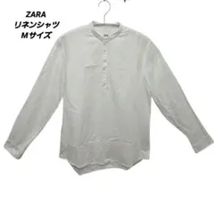ZARA バンドカラー プルオーバーシャツ ホワイトのサムネイル