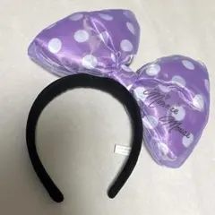 ディズニー カチューシャ ドットリボン リボン 紫 ミニー