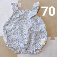 花柄　フリル　ロンパース ノースリーブ　女の子　だるまオール