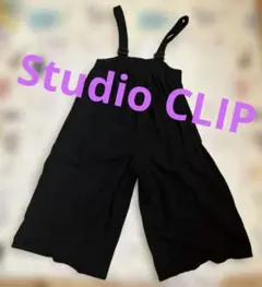 ブラック サロペット ワイドパンツ フレアパンツ　ハイウエスト　レトロのサムネイル