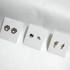 猫モチーフ ピアス3点セット 新品未使用品