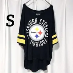 NFL公式 【S】ピッツバーグ・スティーラーズ ドルマンTシャツ 黒 半袖のサムネイル