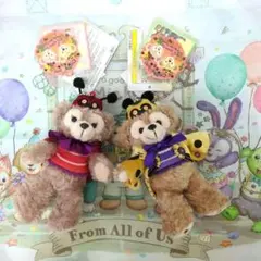 ダッフィー　シェリーメイ てんとう虫　ぬいぐるみバッジ