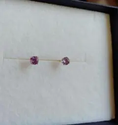 アメシストスタッドピアス　誕生石