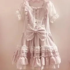 白*鷺様 LIZ LISA レースアップ 長袖 ワンピース ピンク | Mercari
