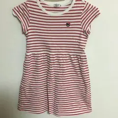 DOUBLE.B ストライプ 半袖ワンピース 110