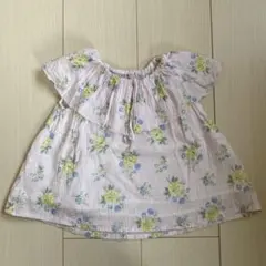 【美品】petit main フラワープリント チュニック サイズ80
