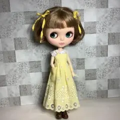 ブライスアウトフィット♡裾レースギンガムチェック\イエローキャミワンピースのサムネイル