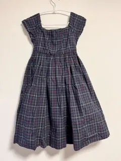 ラルフローレン ノースリーブ ネイビー系チェック ワンピース