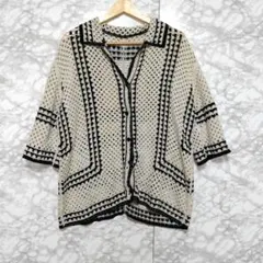 FRAMeWORK レースハーフスリーブシャツ 羽織 柄シャツ ゆったりサイズ 