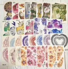 【30枚】コラージュ　装飾　花柄　ステッカー　まとめ売り　シール　おすそ分け