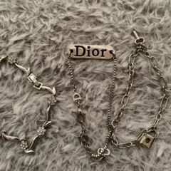 Dior チェーンブレスレット ロゴプレート付き