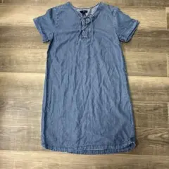 処分価格　Gap デニム レースアップ 半袖 ワンピース Sのサムネイル