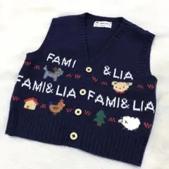 ファミリア 旧タグ 希少 familiar ニットベスト アニマル レトロ