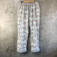 Y5534古着　柄パンツ　パジャマパンツ　グレー　90s Y2K