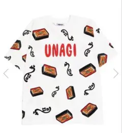 PUNYUS うなぎ柄 総柄 Tシャツ ホワイト　3サイズのサムネイル