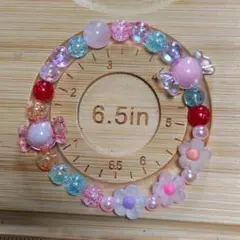 カラフルビーズキャンディーブレスレット 6.5インチ
