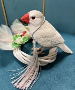 羊毛フェルト文鳥 】オブジェ フラワーアレンジメント - メルカリ