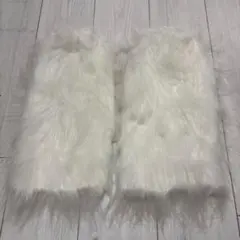 コスプレ　ホワイトファーレッグウォーマー