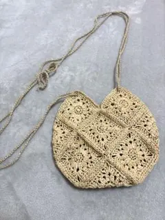 モチーフ編みショルダーバッグ　ハンドメイド