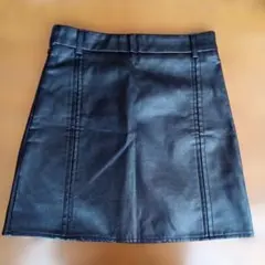GRL インパン付きレザースカート ブラック S【at303】