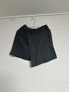 ウール混紡 ダークグレー ラップスカート