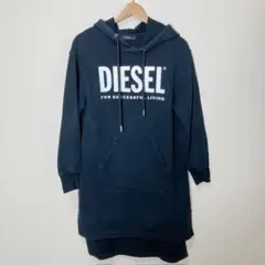 N119−1◯ DIESEL フード付き ロングパーカー ブラック
