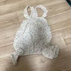 花柄フリル付き犬服 ホワイト　cheese n mood