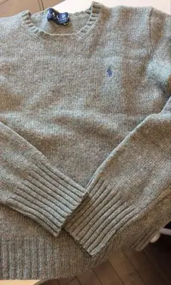 美品‼️ラルフローレン ウール100 セーター 胸ロゴ サイズM