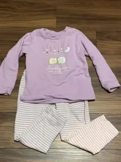 すみっコぐらし ユニクロ　110 ラベンダー　長袖長ズボンパジャマセット