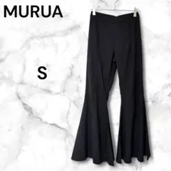 ムルーア フレアパンツ【F】ハイウエスト ベルボトム 美脚 脚長効果 薄手 春夏