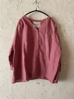 【値下中】美品　NIMES リネンブラウス　ピンク