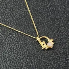 Dior ディオール ロゴ ネックレス ゴールド ヴィンテージ フェイクパール