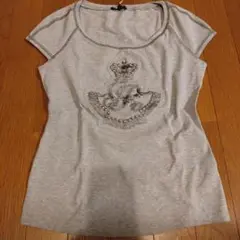 FRAGILE 装飾付きグレーTシャツ 38サイズ