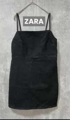 ZARA キャミソールワンピース 黒デニム　サイズS
