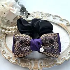 ⭐3282⭐❣️大人可愛い華やかアクセ❣️オリジナル✴インド刺繍リボンシュシュ