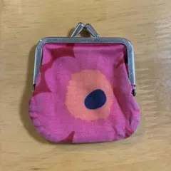 marimekko マリメッコ　ウニッコ　花柄 コインケース　ピンク